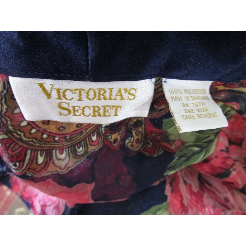 Vintage Victoria's Secret Gold Label Sheer Floral Paisley Short Robe One Size GU - Picture 11 of 12